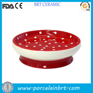 Bathroom Spotted Red Small Ceramic Soap Dish