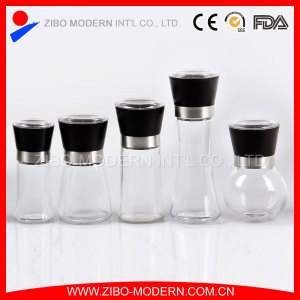 Wholesale Different Salt and Pepper Grinder Set, Glass Bottle Spice Jar